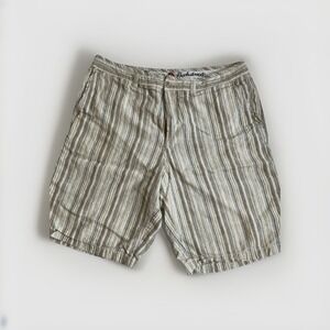 Tommy Bahama Linen Silk Shorts Men's Size 40 Striped Paradise Nation Beach Vaca